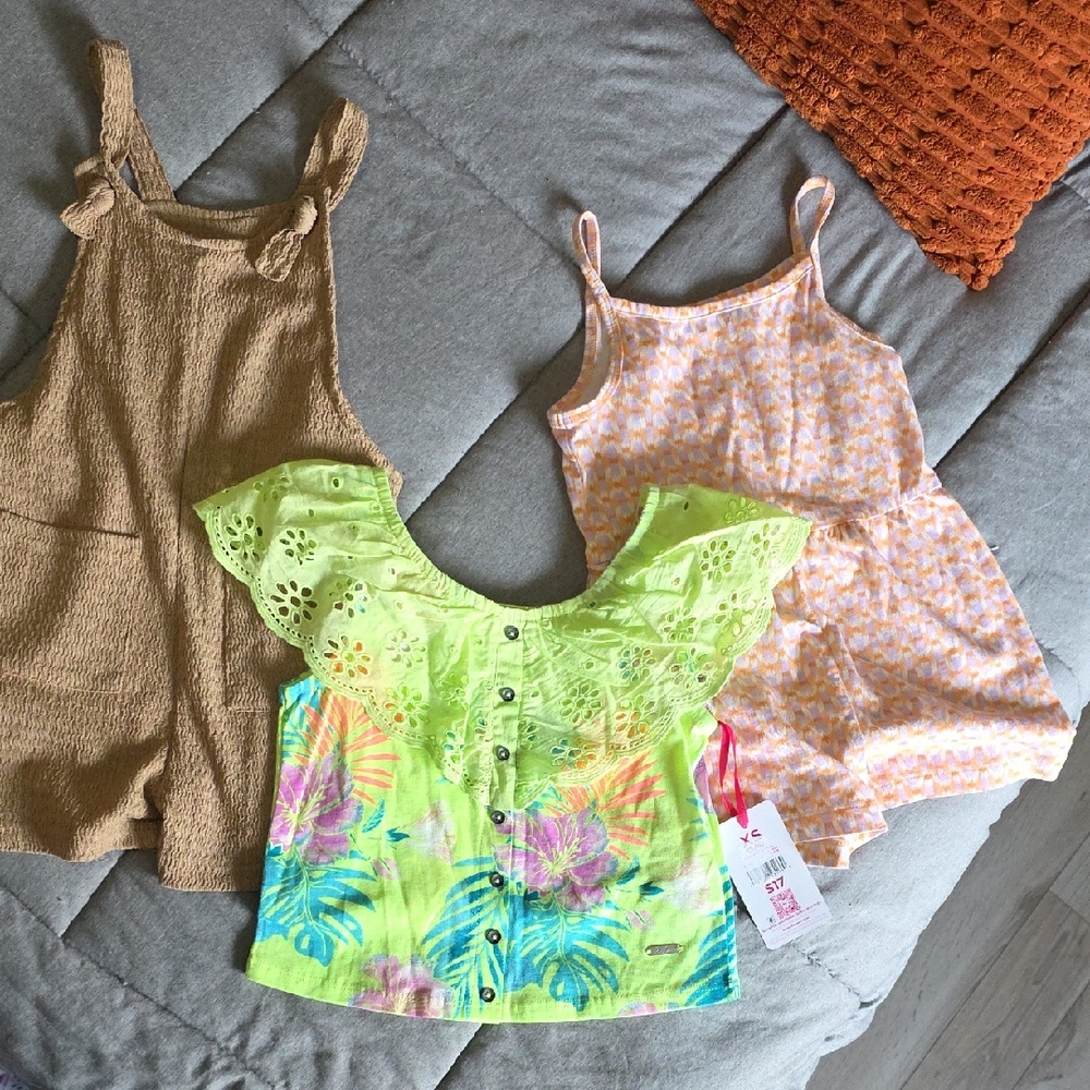 Lot Of 5T Rompers (2) And A NWT Top